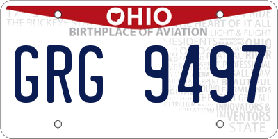 OH license plate GRG9497