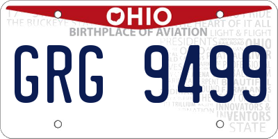 OH license plate GRG9499