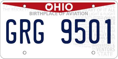 OH license plate GRG9501