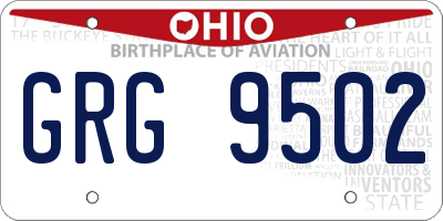 OH license plate GRG9502