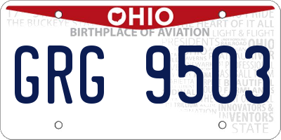 OH license plate GRG9503