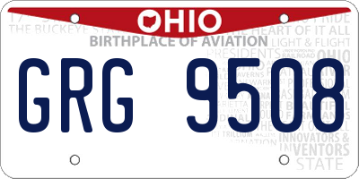 OH license plate GRG9508