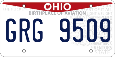 OH license plate GRG9509