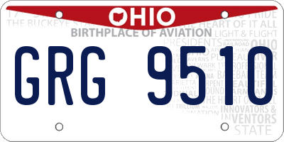 OH license plate GRG9510