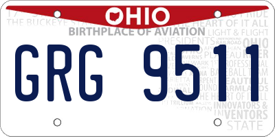 OH license plate GRG9511