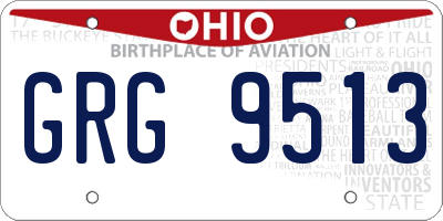 OH license plate GRG9513