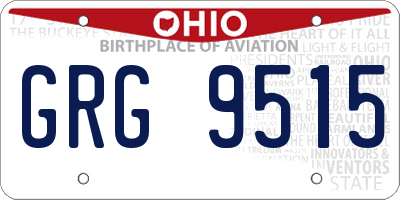 OH license plate GRG9515