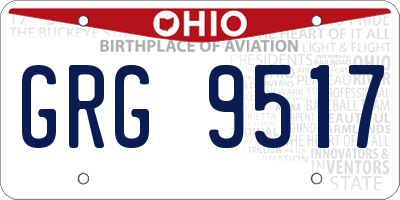 OH license plate GRG9517
