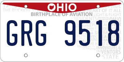 OH license plate GRG9518