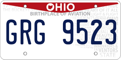 OH license plate GRG9523