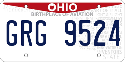 OH license plate GRG9524