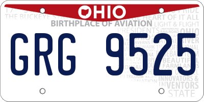 OH license plate GRG9525