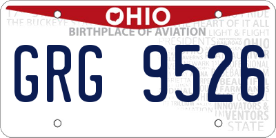 OH license plate GRG9526