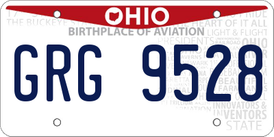 OH license plate GRG9528