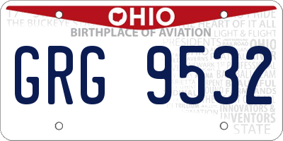 OH license plate GRG9532
