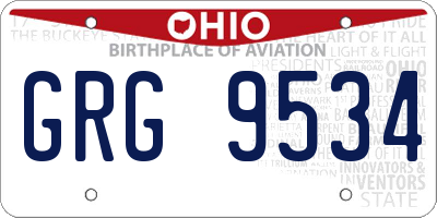 OH license plate GRG9534