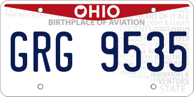 OH license plate GRG9535