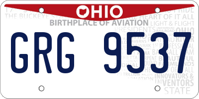 OH license plate GRG9537