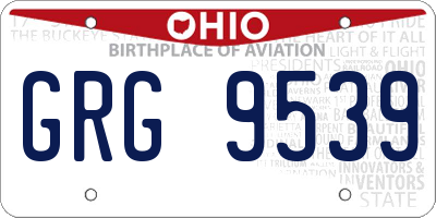 OH license plate GRG9539