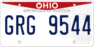 OH license plate GRG9544