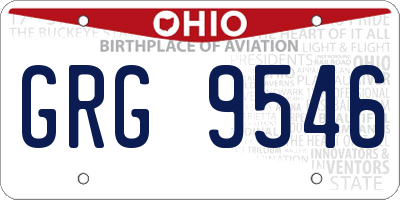 OH license plate GRG9546