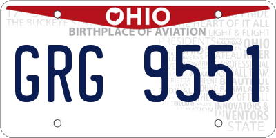 OH license plate GRG9551