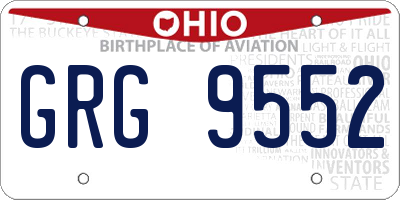 OH license plate GRG9552