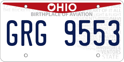 OH license plate GRG9553