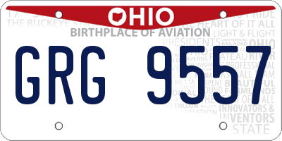 OH license plate GRG9557