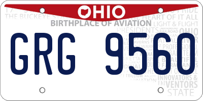 OH license plate GRG9560