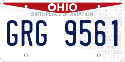 OH license plate GRG9561