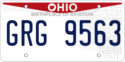 OH license plate GRG9563
