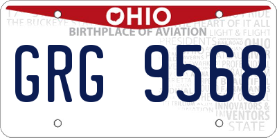 OH license plate GRG9568