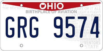 OH license plate GRG9574
