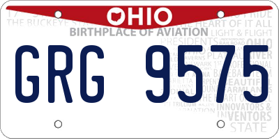 OH license plate GRG9575