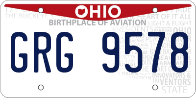 OH license plate GRG9578