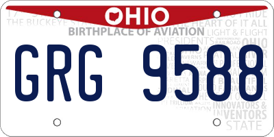 OH license plate GRG9588