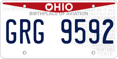 OH license plate GRG9592