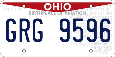 OH license plate GRG9596