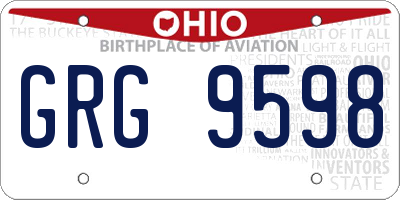OH license plate GRG9598