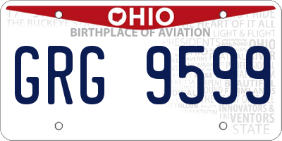 OH license plate GRG9599