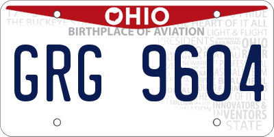 OH license plate GRG9604