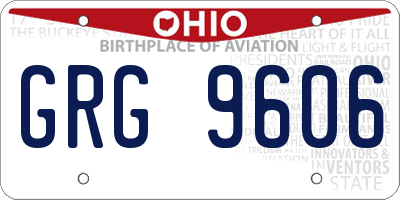OH license plate GRG9606