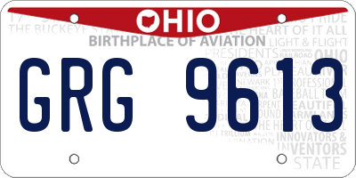 OH license plate GRG9613