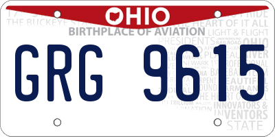 OH license plate GRG9615