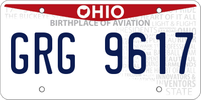 OH license plate GRG9617
