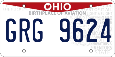OH license plate GRG9624