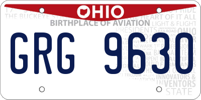OH license plate GRG9630