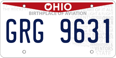 OH license plate GRG9631