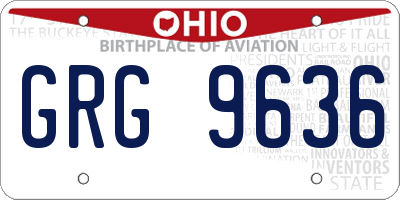 OH license plate GRG9636